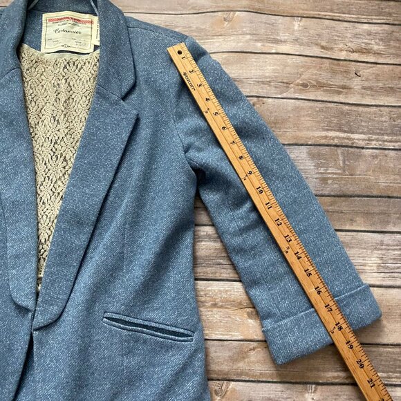 Anthropologie Cartonnier Light Blue Textured Casual Blazer - Picture 11 of 13